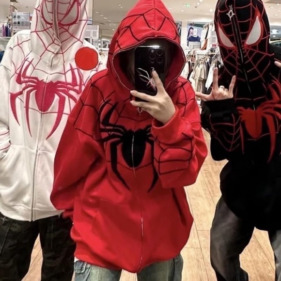 Last stand Spider Man RED AND BLACK SUIT Full zip hoodie XXL - Picture 2 of 8